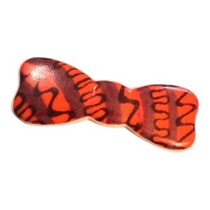1980’s Vintage Mod Style French Bow Barrette Red, Deadstock/ Unworn